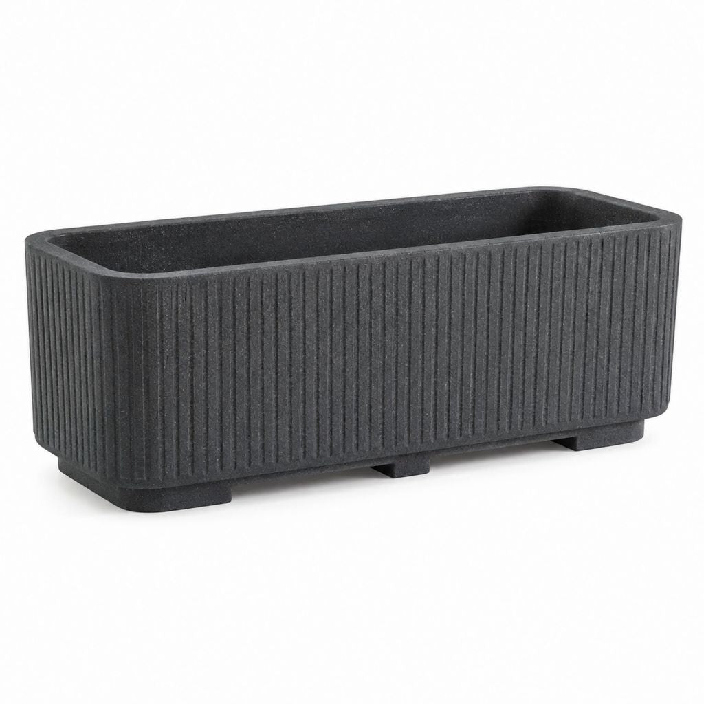 Fioriera rettangolare nera in PP 40 x 18 x 18 cm