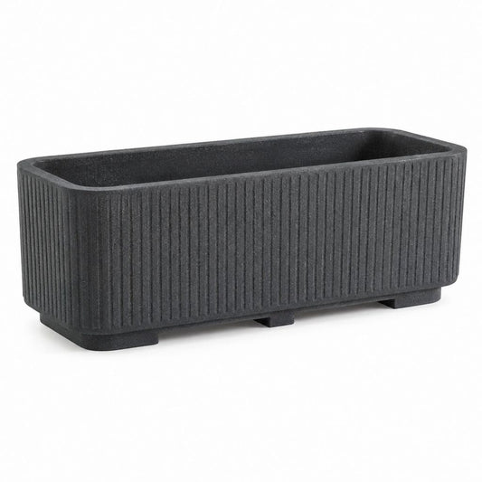 Fioriera rettangolare nera in PP 40 x 18 x 18 cm