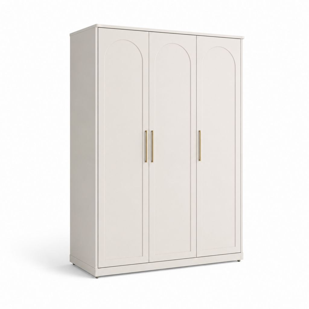 Armadio guardaroba rettangolare 3 ante bianco in pannelli truciolari 120 x 52 x 200 cm