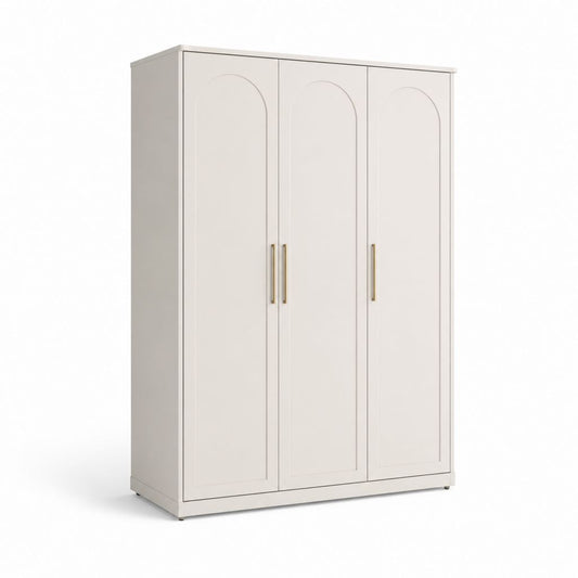 Armadio guardaroba rettangolare 3 ante bianco in pannelli truciolari 120 x 52 x 200 cm