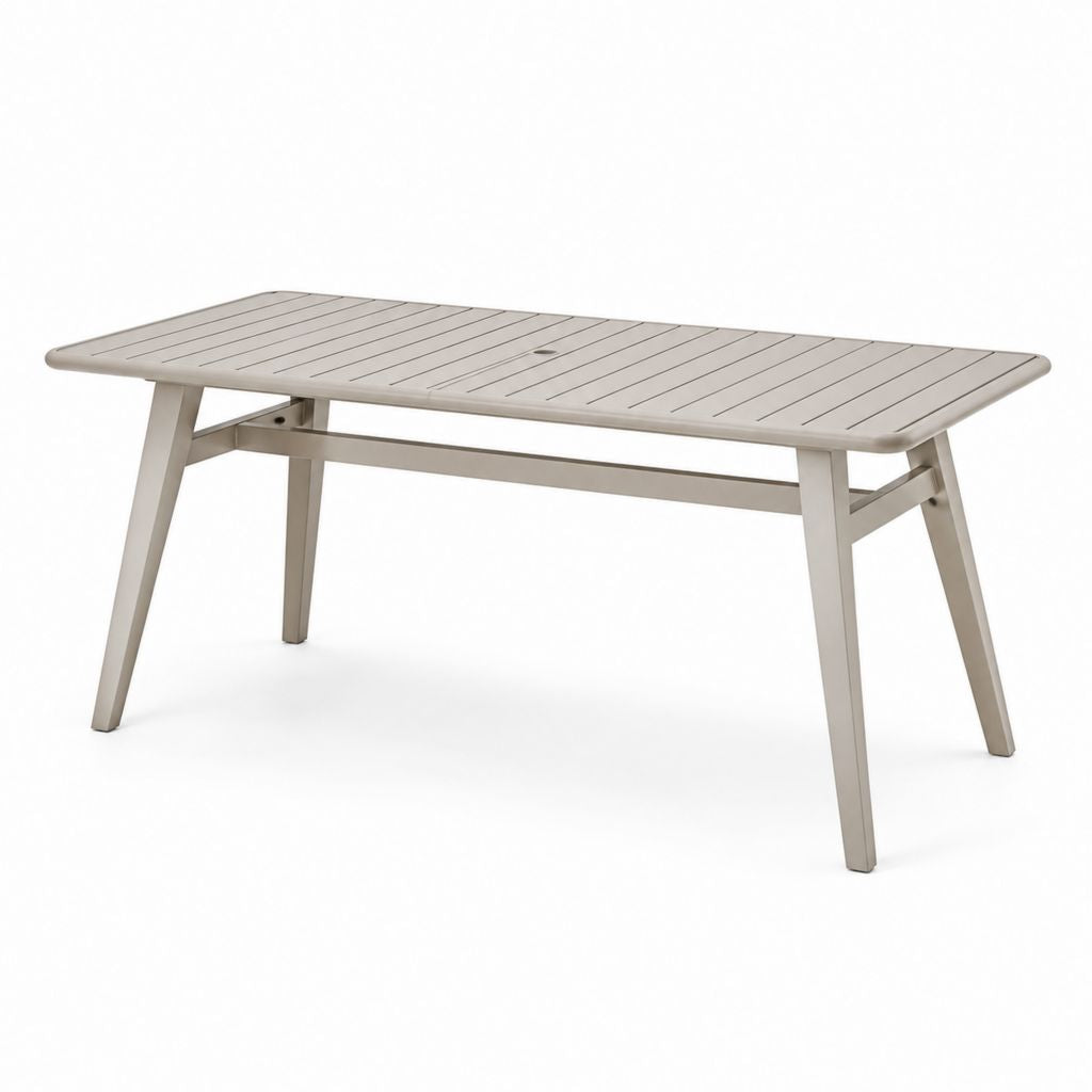 Tavolo da giardino rettangolare beige in alluminio 200 x 100 x 75 cm