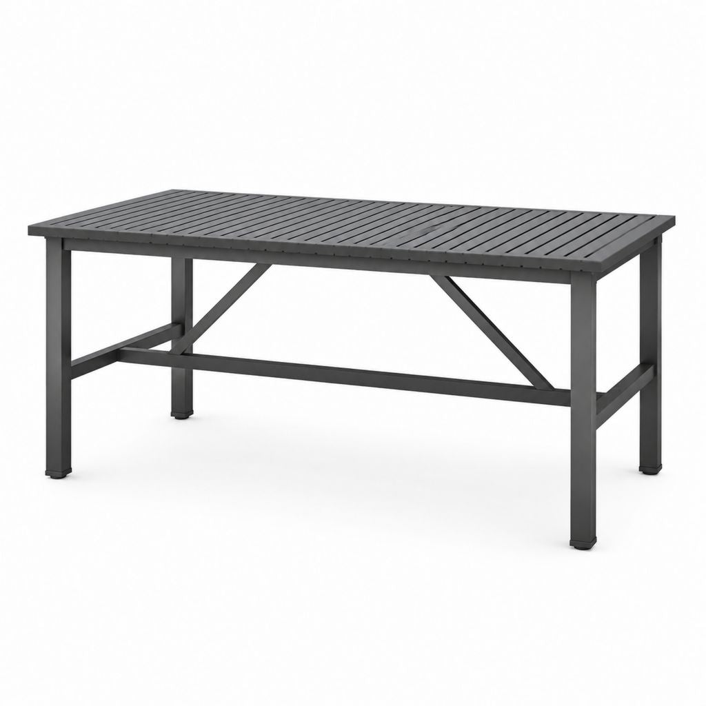Tavolo da giardino rettangolare antracite in alluminio 150 x 90 x 75 cm