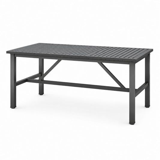 Tavolo da giardino rettangolare antracite in alluminio 150 x 90 x 75 cm