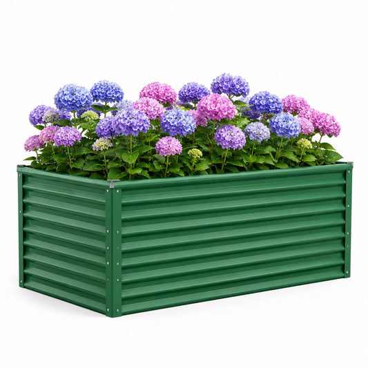 Fioriera rialzata da giardino verde in acciaio zincato rettangolare 120 x 60 x 60 cm