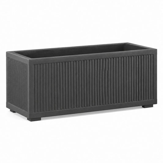 Fioriera rettangolare da esterno antracite in PP 80 x 36 x 35 cm