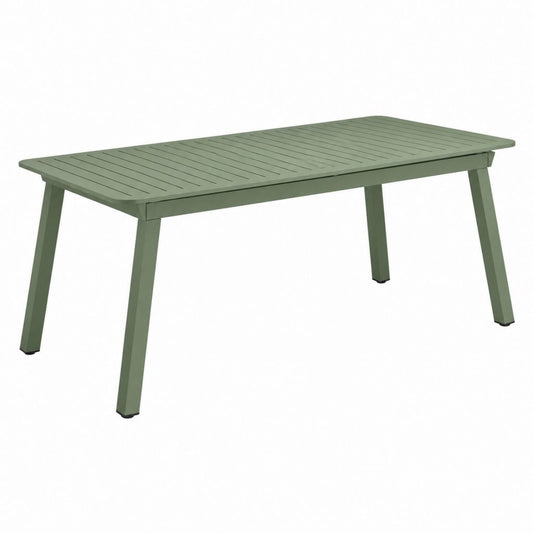 Tavolo da giardino rettangolare verde in alluminio 150 x 90 x 75 cm
